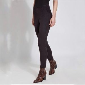 LYSSE’/HI-RISE LEGGINGS/FAUX SUADE/BLACK/LARGE